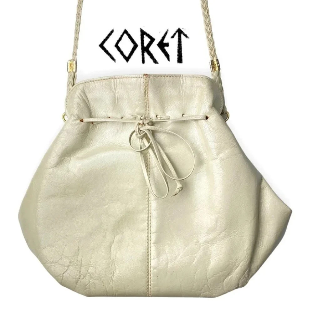 Coret Montreal  Vintage Off White Braided Strap Small Bag